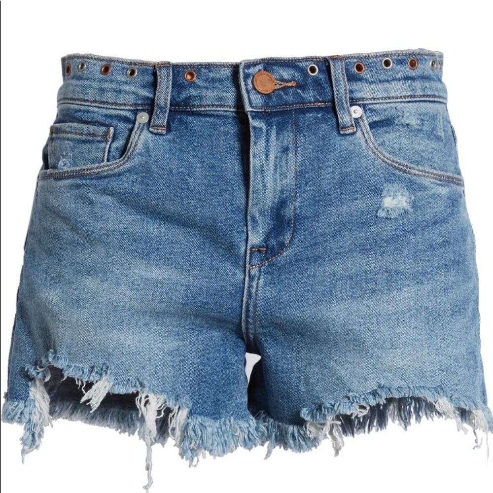 High rise jean short
